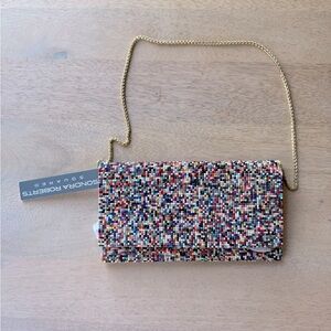 Colorful Beaded Clutch with Strap